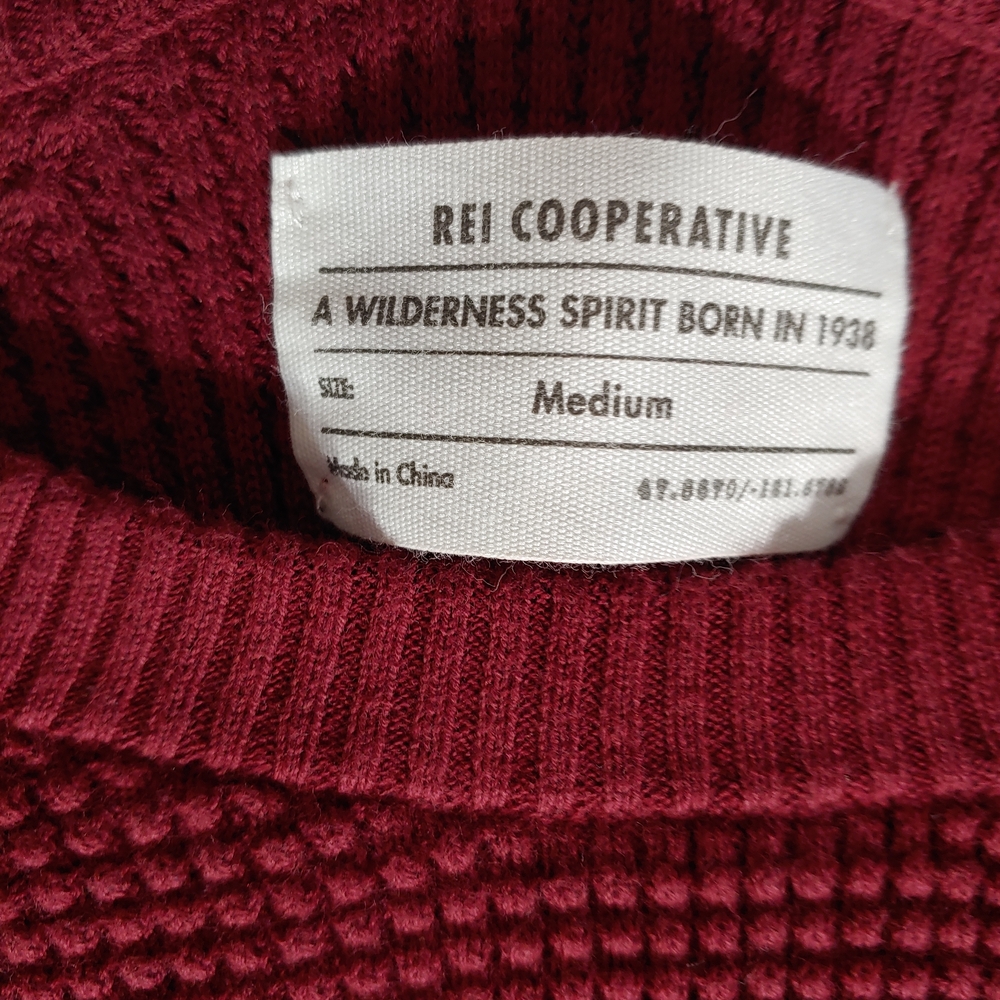 REI Cherry Wallace Lake Waffle Sweater Men's M Cottagecore 100% Cotton - Picture 2 of 4
